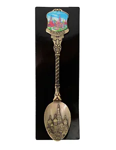 Ложка сувенирная Москва Коллаж - ХВБ (металл, фольга) (цв.бронза) (221BR-20-18)