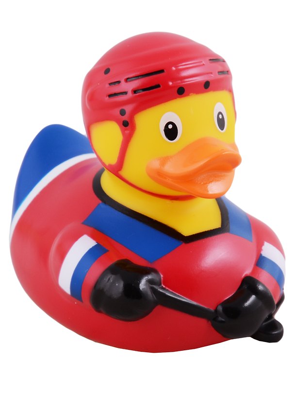 Игрушка для ванной, уточка резиновая FUNNY DUCKS "Уточка Хоккеист" (2054) 2670367 — 1