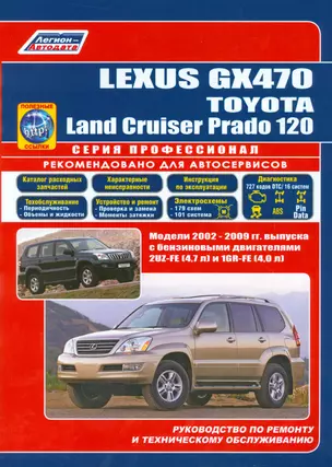 Lexus GX 470. Toyota Land Cruiser Prado 120. Модели 2002-2009 гг. выпуска с бензиновыми двигателями 2UZ-FE (4,7 л.) и 1GR-FE (4,0 л.). Руководство по ремонту и техническому обслуживанию (+ полезные ссылки) — 2533747 — 1