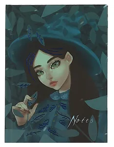 Книга для записей А6 80л кл. "Волшебница" 7БЦ, ламинация soft touch, тиснение фольгой, офсет