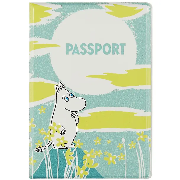 Обложка для паспорта MOOMIN Муми-тролль, цветы и солнце (ПВХ бокс) (МТО2021-02) 2867816 — 1