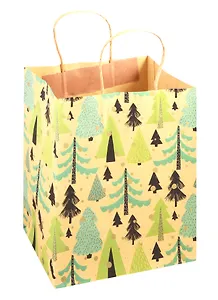 Пакет А5 20х24х11.5см Новый год, крафт, ассорти