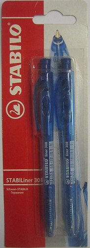 Ручки шариковые Stabilo, Liner 308, синие 2 штуки 300847 — 1