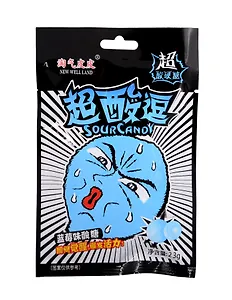 Леденцы кислые NEW WELLLAND Sour Candy со вкусом черники, 23г