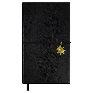 Ежедневник недат. А6 120л "Снейк" чёрный, иск.кожа, тв.переплет, тиснение фольгой, офсет, ляссе