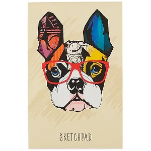 Скетчбук А5 40л "Модный пес" белый офсет, 100г/м2, склейка