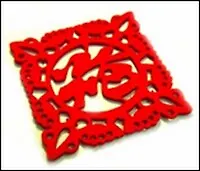 Подставки войлочные Иероглифы (6 шт.) красные (002346)