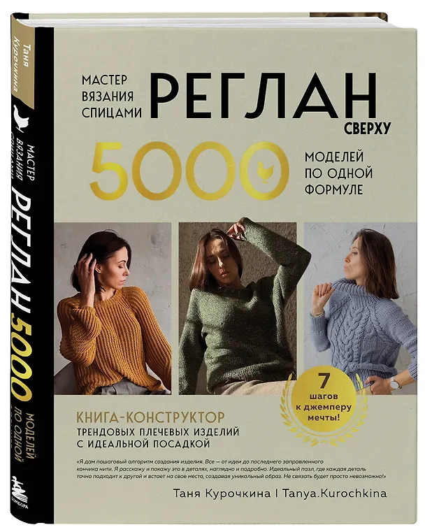 Книга Мастер вязания спицами. РЕГЛАН сверху. 5000 моделей по одной формуле. Книга-конструктор трендовых плечевых изделий с идеальной посадкой (Таня Курочкина) — 5