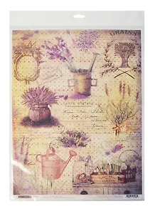 Рисовая бумага для декупажа Лаванда (28,2х38,4см) (25 г/м) (упаковка)