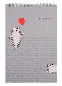 Скетчбук А5 40л "Праздничные коты" белый офсет, 100г/м2, тв.обложка, евроспираль