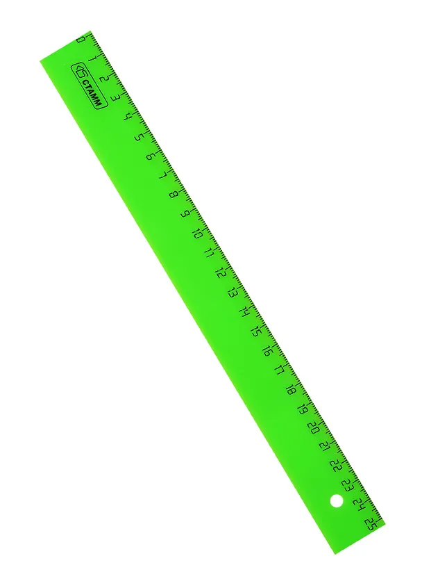 Линейка 25см пластик, флуор., ассорти, Стамм 205918 — 2