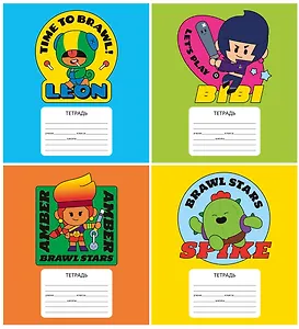 Тетрадь в линейку Premiere Publishing, Brawl Stars, 12 листов, в ассортименте