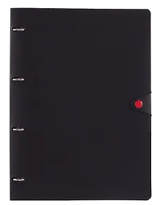 Тетрадь А4 80 листов, клетка, "Favorite Black. No 4" на кольцах, сменный блок, на кнопке