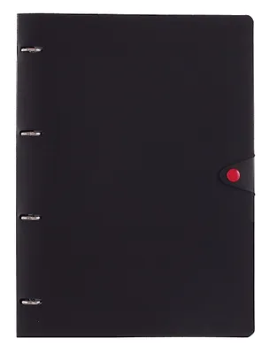 Тетрадь А4 80 листов, клетка, "Favorite Black. No 4" на кольцах, сменный блок, на кнопке 3091865