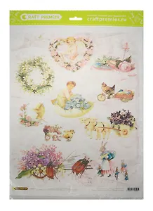 Рисовая бумага для декупажа Craft Premier Пасхальная подготовка (CPD023) (А3) (25г/м) (упаковка)