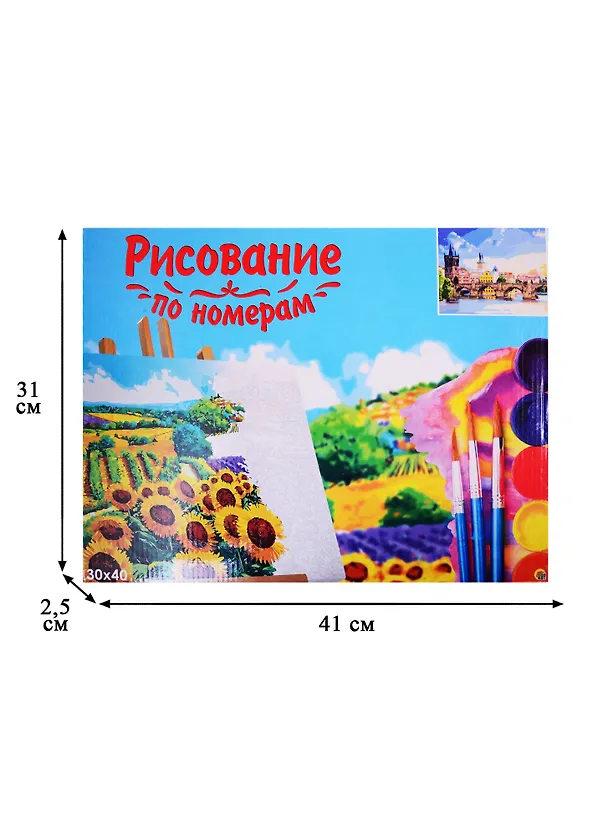 Набор д/творчества Рыжий кот Холст с красками 30х40см по номерам Прага в солнечный день Х-1749 2817243 — 3