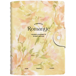 Бизнес-тетрадь А5 96л 140*200 "Romantic" желтый, иск.кожа, мягк.переплет, полускр. спираль, тисн.фольгой, клетка