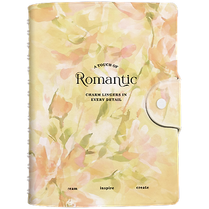 Бизнес-тетрадь А5 96л 140*200 "Romantic" желтый, иск.кожа, мягк.переплет, полускр. спираль, тисн.фольгой, клетка 3172374