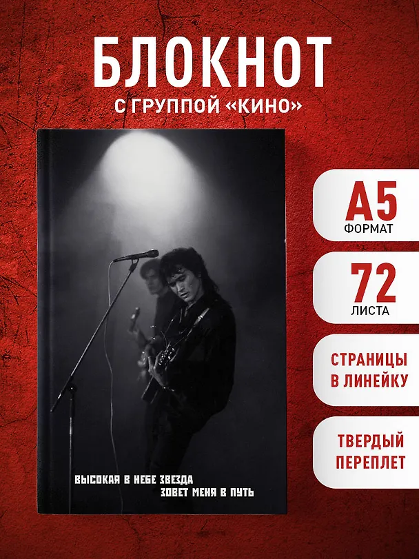 Книга для записей в линейку "Виктор Цой и группа КИНО. Мой порядковый номер - на рукаве", А5, 72 листа 3154126 — 5