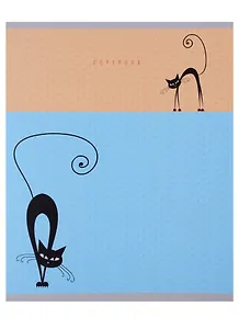 Тетрадь в клетку Unnika, "Всюду кошки (графика)", 48 листов, в ассортименте