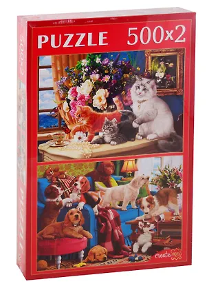 Пазл Набор 2в1 Домашние любимцы ТМ Рыжий кот 500+500 элементов ФП500-8791 2798092