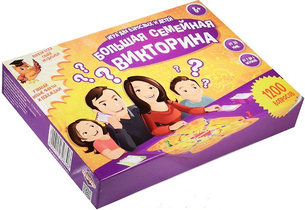Игра карточная Большая семейная викторина (1023283) (8+) (коробка) 2565103 — 1