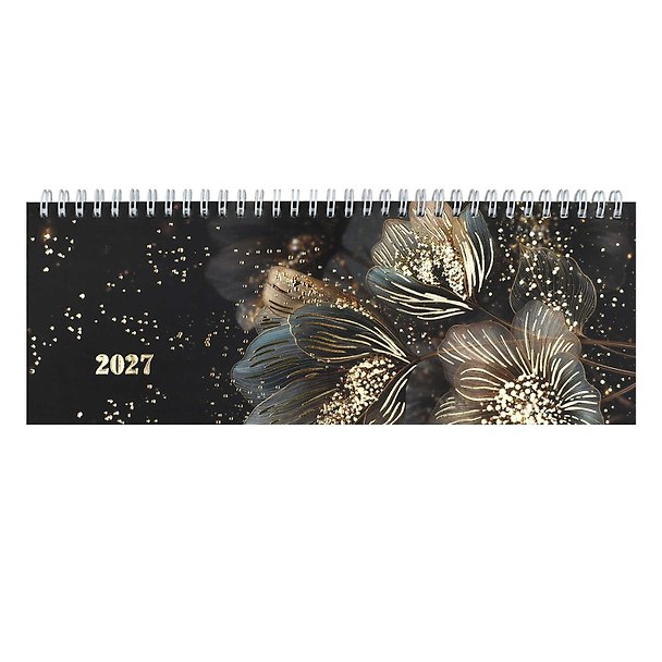 Планинг дат. 2027г. 64л "Изумрудные цветы" настольный, гребень, мел.картон, мат.ламинация, тисн.фольгой, офсет 3183373 — 1