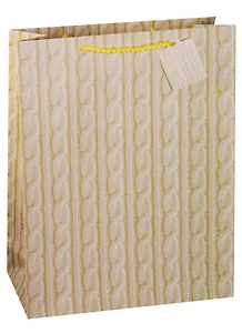 Пакет подарочный бумажный А3 "Вязаные косички", Новый год