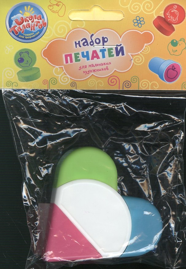 Набор печатей цветных 3 в 1 Сердце (496971) (3 цв.) (упаковка) 2372208 — 1