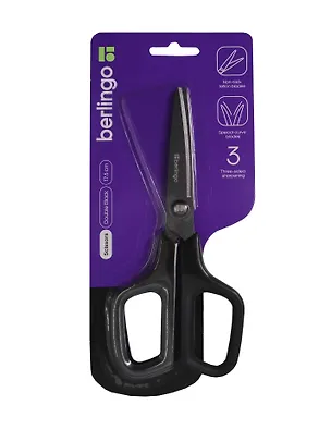 Ножницы 175мм "DoubleBlack" с тефлоновыми лезвиями, Berlingo 3113622