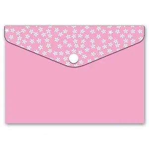 Папка для карт и визиток, Феникс+ Розовая 10.5*7.4см, 1 отделение, пластик, на кнопке