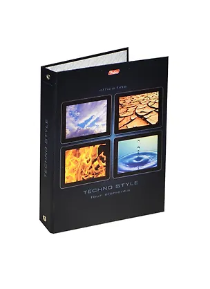 Папка-обложка для тетради со сменными блоками А5 "Четыре стихии" 4 кольца, выб.УФ-лак, запеч.форзац, инд.уп., Hatber 236746