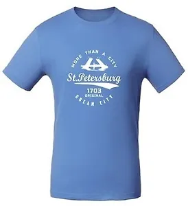Сувенир, АКМ, Футболка СПб. Мосты цвет голубой, р-р M