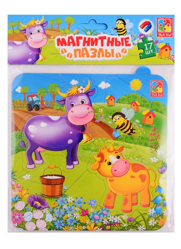 Магнитные пазлы Vladi Toys Корова и теленок 2789808 — 1
