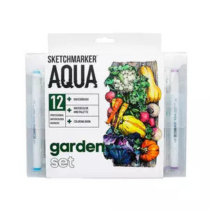 Маркеры акварельные 12цв Aqua Pro Garden, к/к, Sketchmarker — 262595 — 1