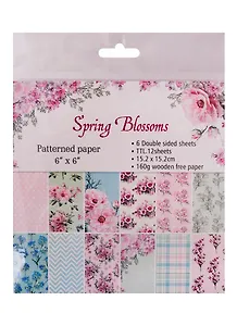 Бумага для скрапбукинга двусторонняя Spring Blossom, 15,2*15,2 (12дизайнов 12 листов)
