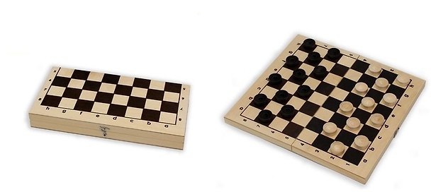Настольная игра Шашки деревянные с доской 30*16*3,5см ИН-6872 333538 — 1