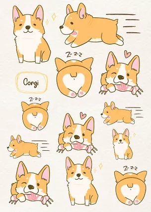 Тетрадь общая. Забавные корги (А5, 48 л., мягкая обложка) 253743