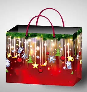 Пакет подарочный бумажный А4 32,7*26,4 ламинат, Новый Год, ассорти LH, МегаМАГ