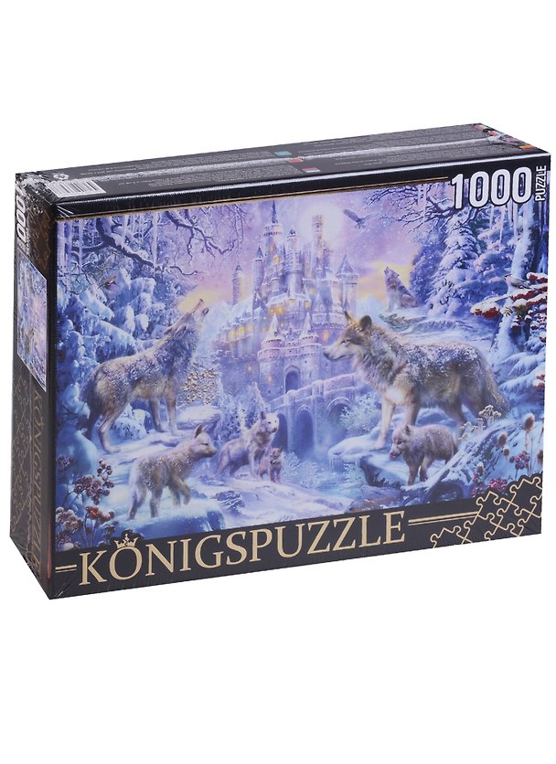 Пазл Königspuzzle 1000 эл.68,5*48,5см. Волки и зимний замок МГК1000-6473 2640665 — 1