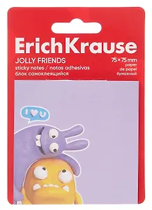 Блок 75*75 самоклеящийся 50л "Jolly Friends" ассорти, Erich Krause