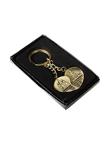 Брелок двойной сердце Москва (металл цв.бронза) (178BR-7-19)