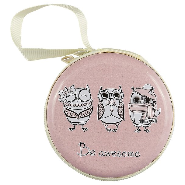 Монетница на молнии «Be awesome. Совы», металл, 7 см 2640510 — 1
