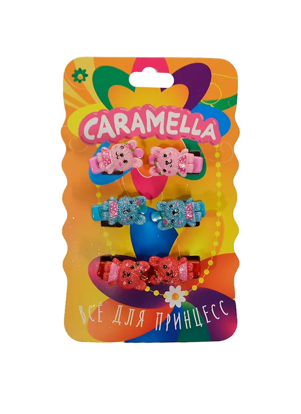 Набор клипов для волос Зайчики (23981) (6шт) (Caramella) (упаковка) 2447156 — 1