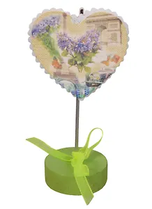 Держатель для визиток Сердце Лаванда (дерево, фетр) (12-06664-С12)