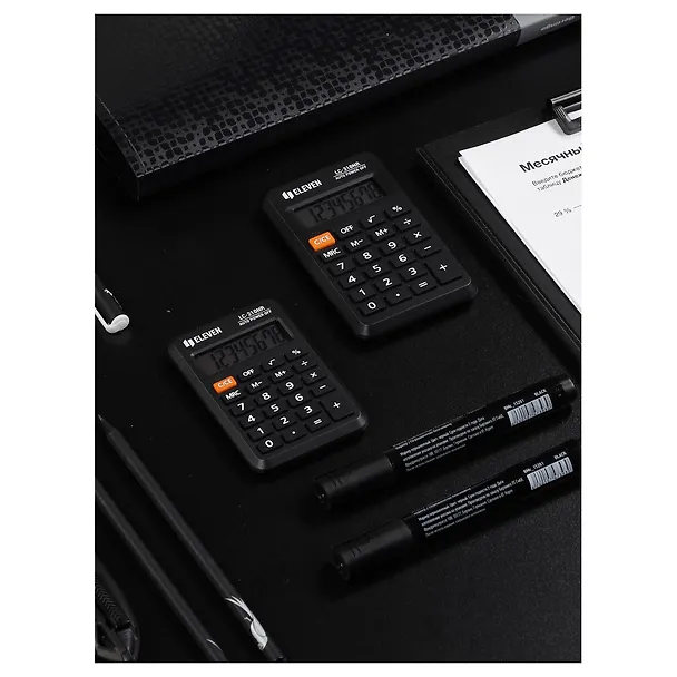 Калькулятор 08 разрядный, карманный, 2-е питан., черный, Eleven LC-310NR 2997279 — 8