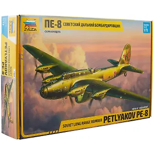 Сборная модель ЗВЕЗДА, Советский дальний бомбардировщик, ПЕ-8, 1:72