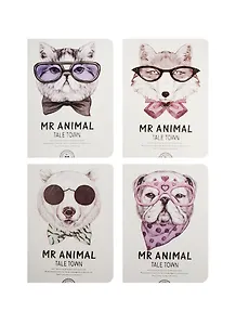 Записная книжка А6 24л кл. "Mr.Animal" карт.обл., сшивка, ассорти, Languo