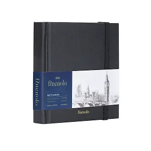 Блокнот для зарисовок 12*12см 40л "Finenolo" 160г/м2, 7БЦ, черный