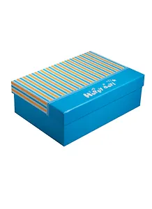 Коробка подарочная 24*17*8см, "Happy day", полоска, синяя, картон, Хансибэг